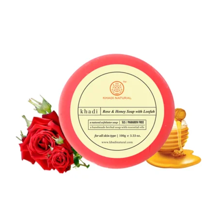 KHADI ROSE AND HONEY LOOFAH SOAP (SLS/PARABEN FREE)