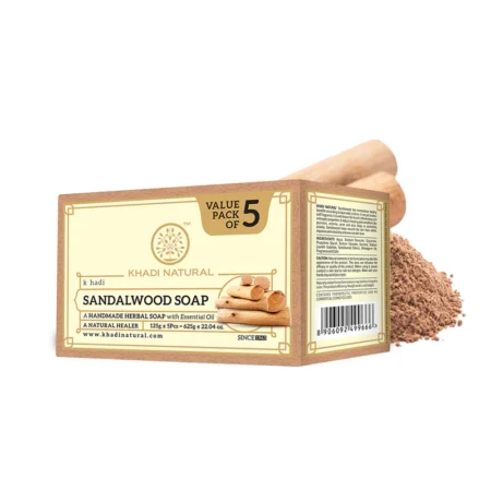 KHADI SANDALWOOD SOAP  PACK OF 5