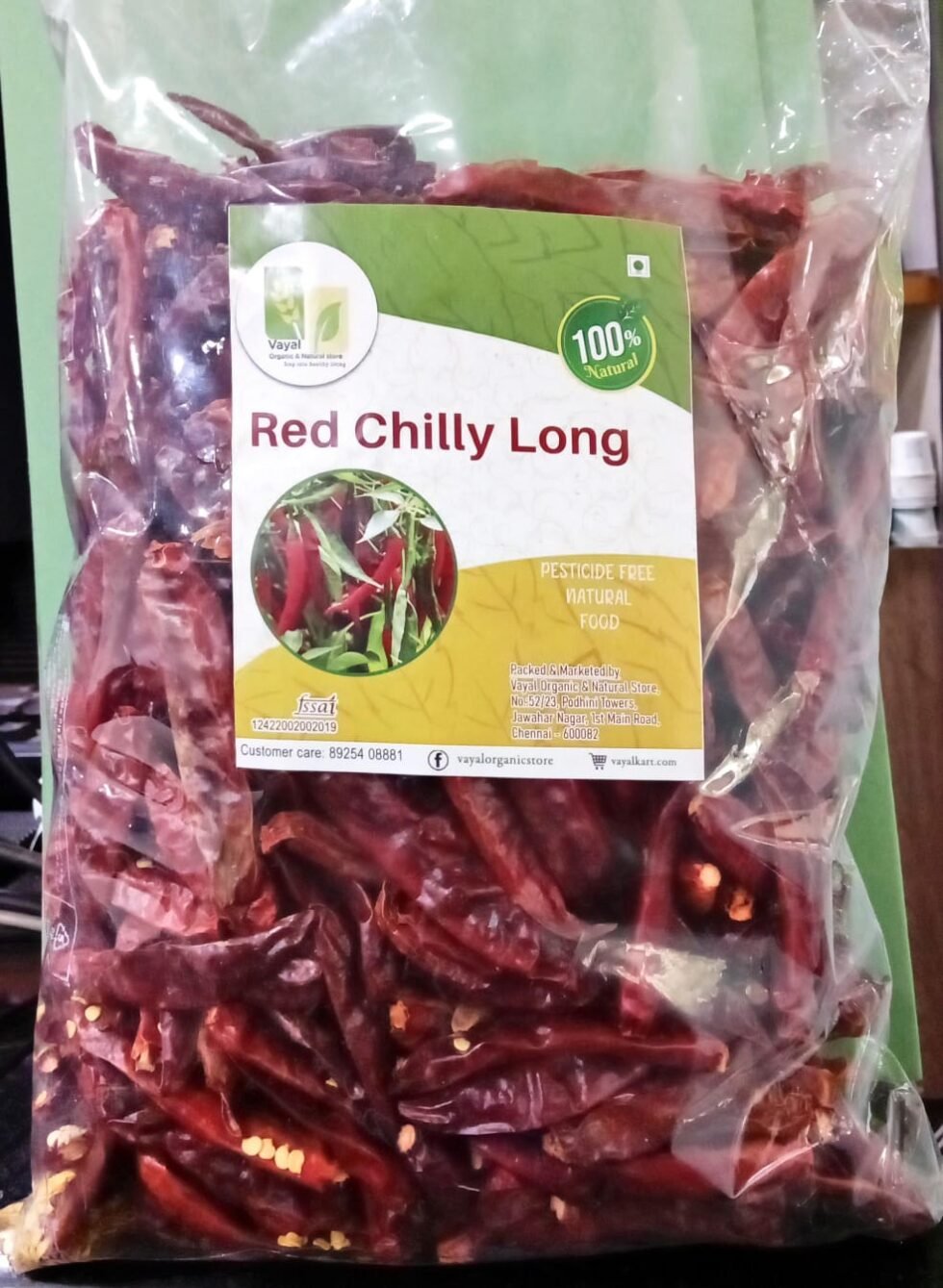 VOS RED CHILLY LONG- 500GM